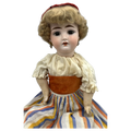 16" Antique German Bisque Head Pierced Ears Doll