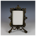 19th C French Gilt Bronze Photo Frame w Easel
