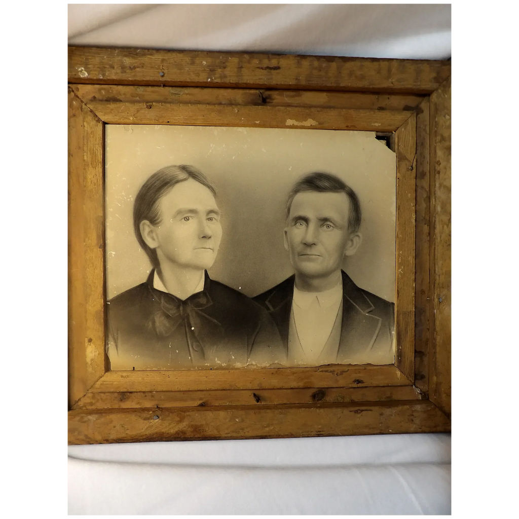 Antique Charcoal Pictures and Antique 3 Piece Oak Frame