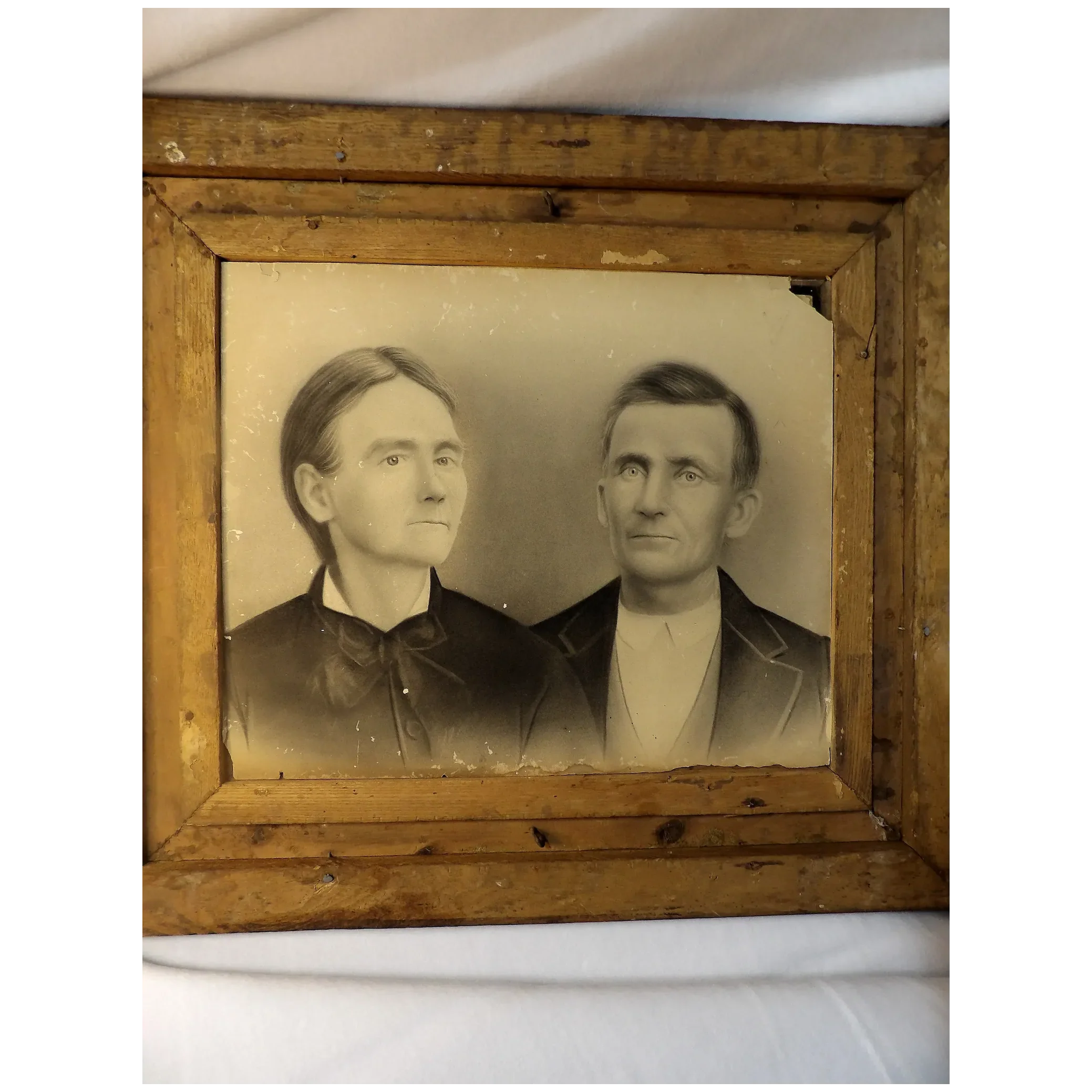 Antique Charcoal Pictures and Antique 3 Piece Oak Frame