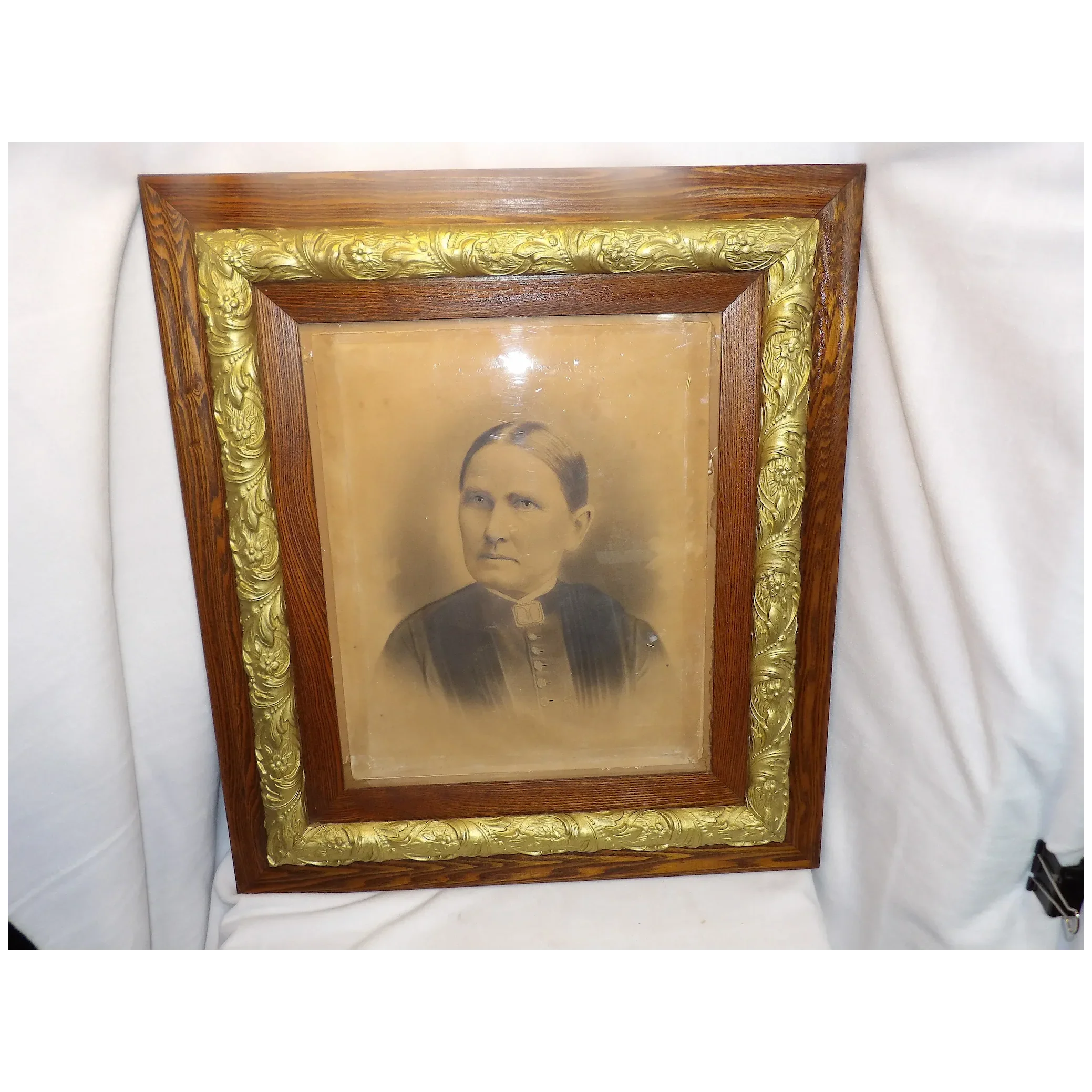 Antique Charcoal Pictures and Antique 3 Piece Oak Frame