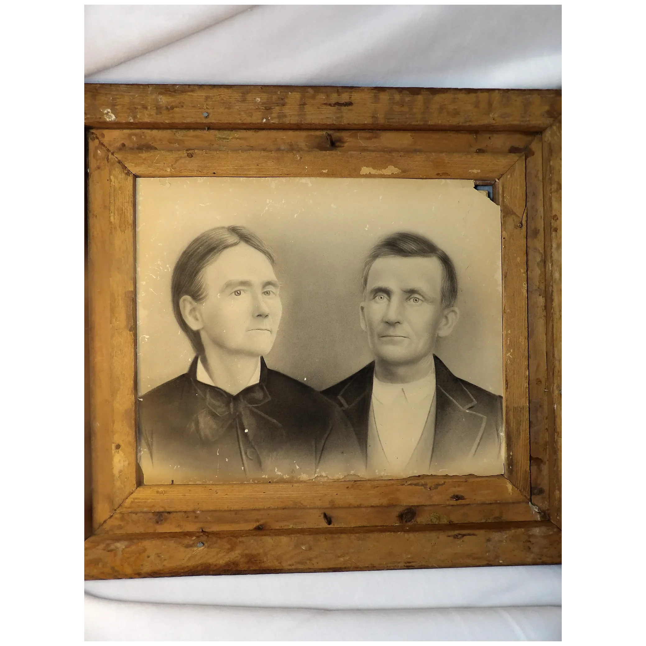 Antique Charcoal Pictures and Antique 3 Piece Oak Frame