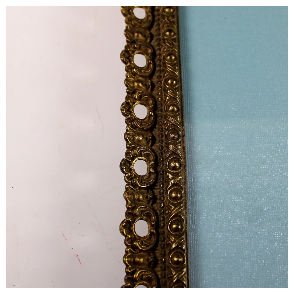 Antique French Gilt Metal 7x10" Picture Photo Frame
