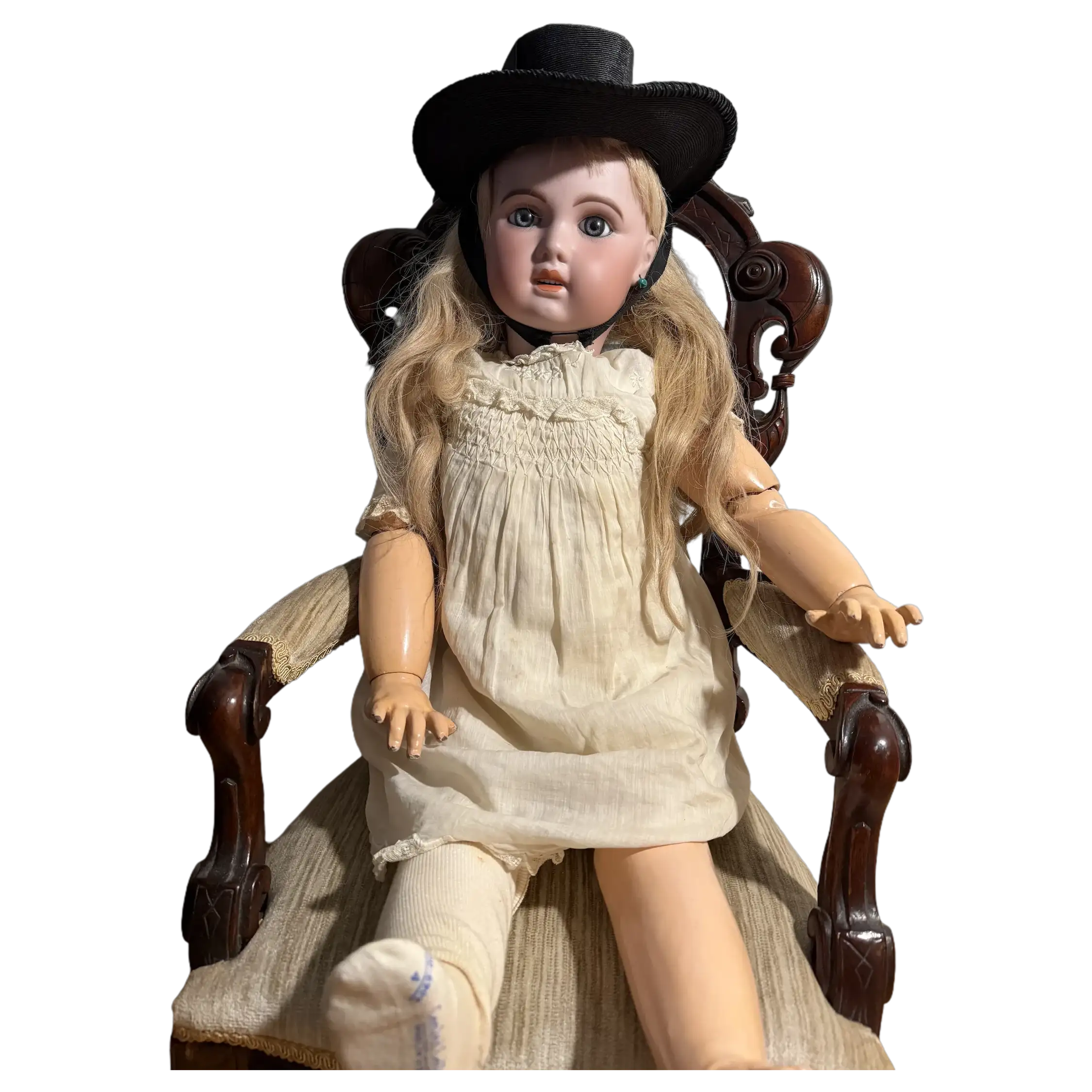 Antique Large 32" French Doll 1907 Paper Label BeBe Jumeau Beautiful