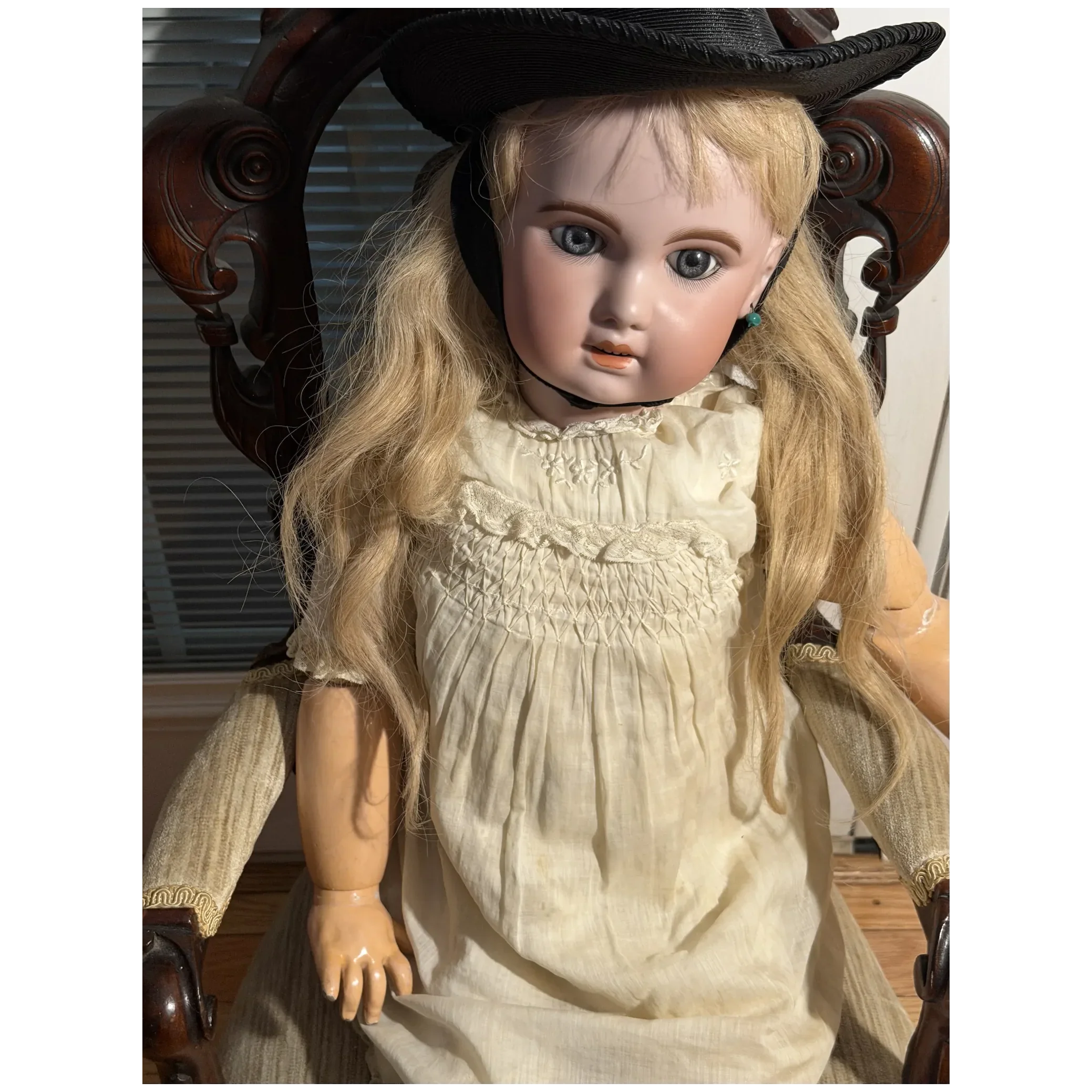 Antique Large 32" French Doll 1907 Paper Label BeBe Jumeau Beautiful