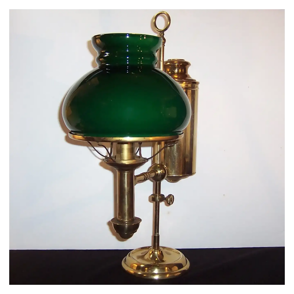 Antique Victorian Brass Parlor Student Lamp