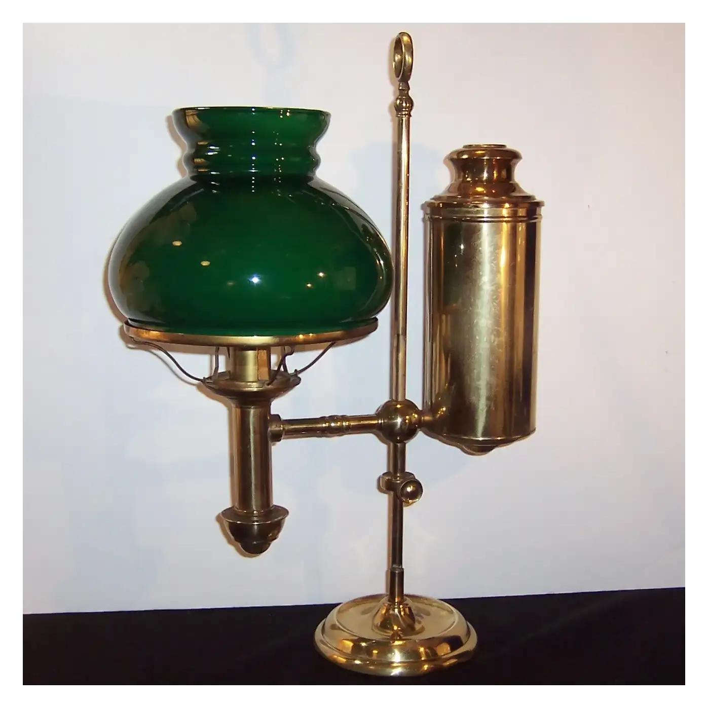 Antique Victorian Brass Parlor Student Lamp