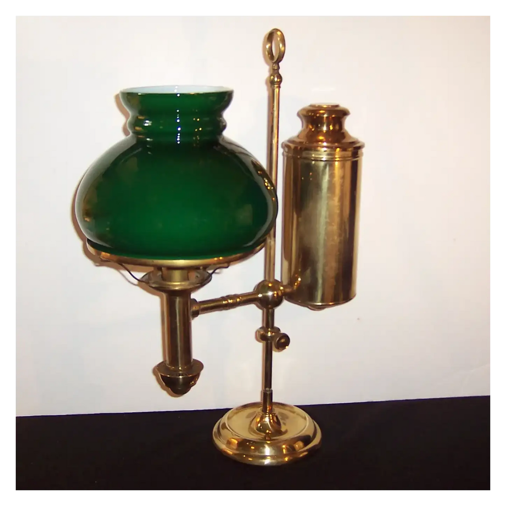 Antique Victorian Brass Parlor Student Lamp