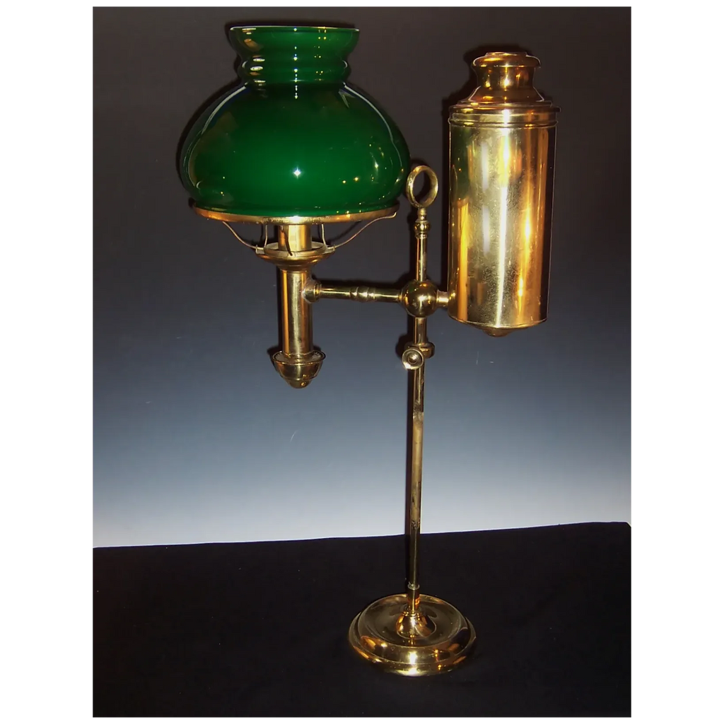 Antique Victorian Brass Parlor Student Lamp