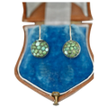 Antique Victorian Turquoise Bombe Pave Set 9ct Drop Earrings