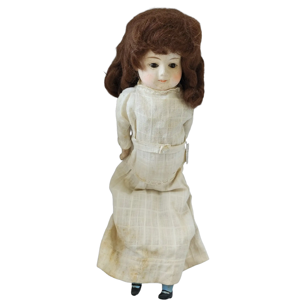 Antique Victorian Wax Over Composition Face Doll Named "Mabel"