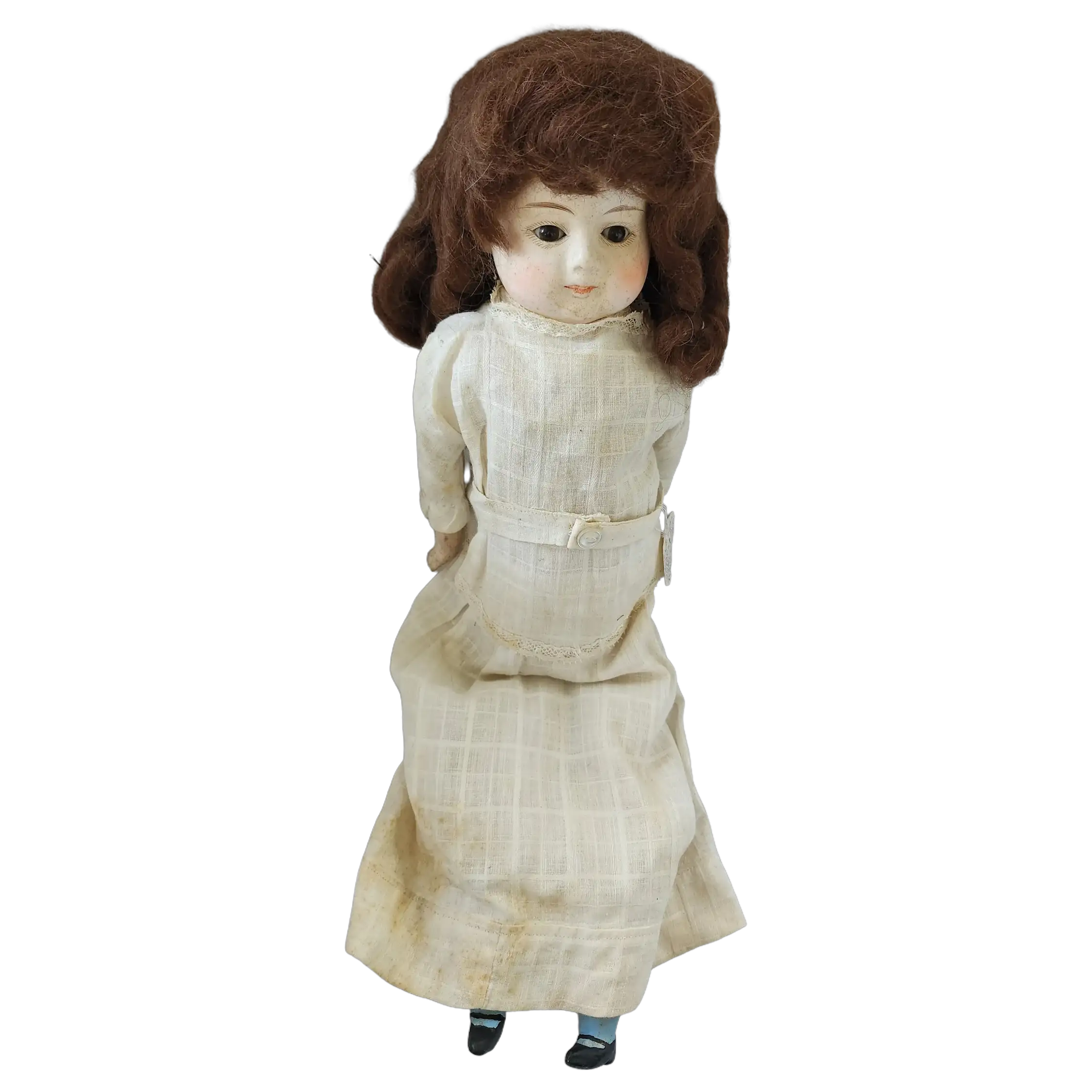 Antique Victorian Wax Over Composition Face Doll Named "Mabel"