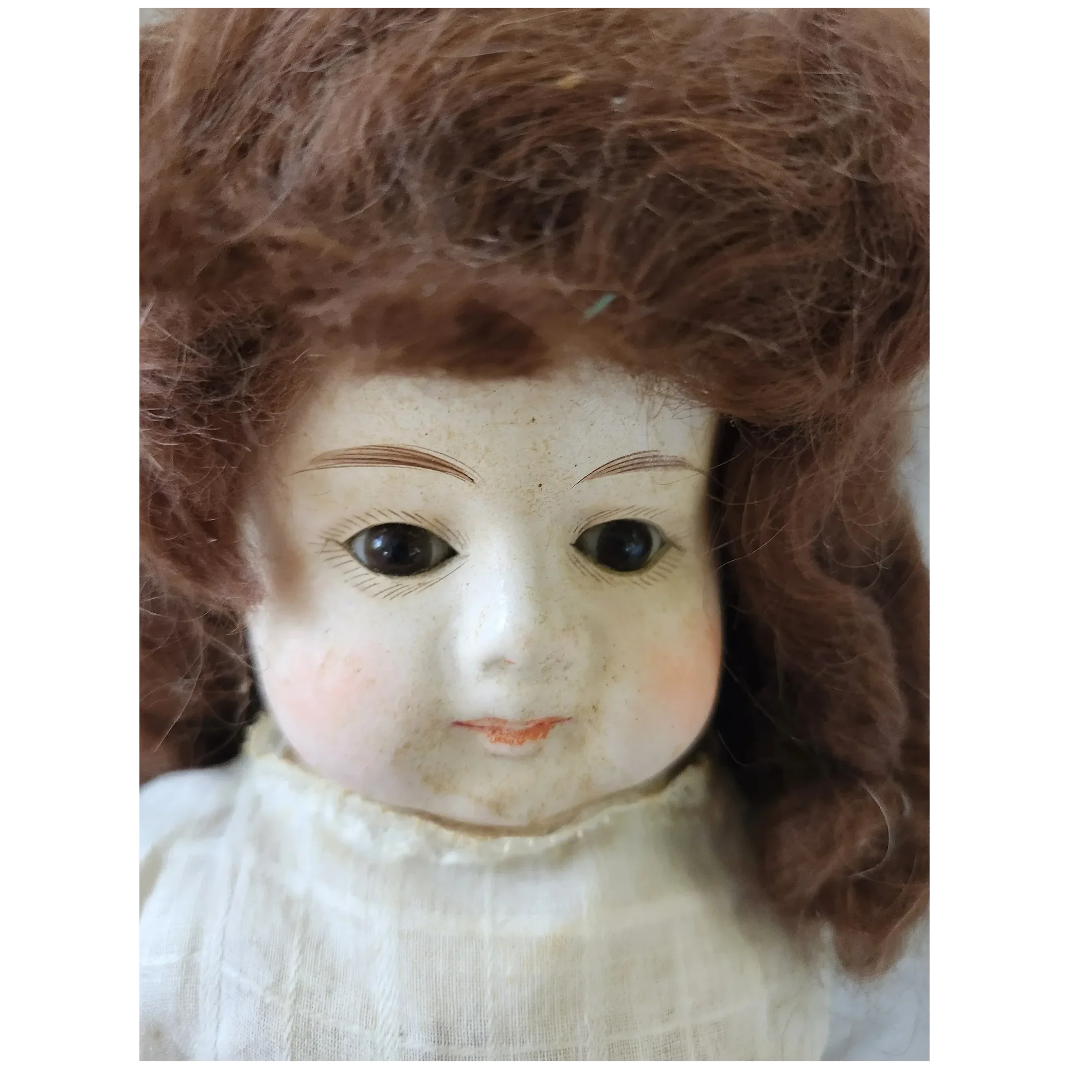 Antique Victorian Wax Over Composition Face Doll Named "Mabel"