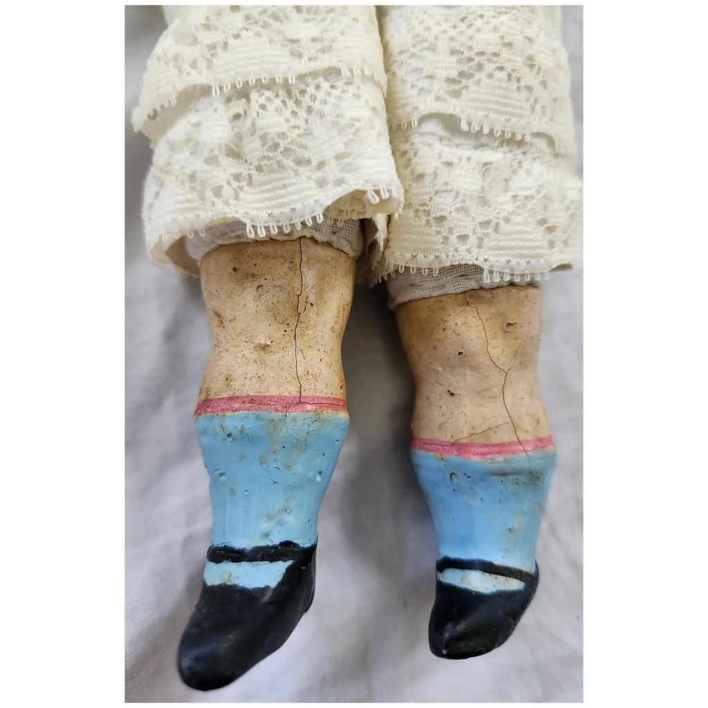 Antique Victorian Wax Over Composition Face Doll Named "Mabel"