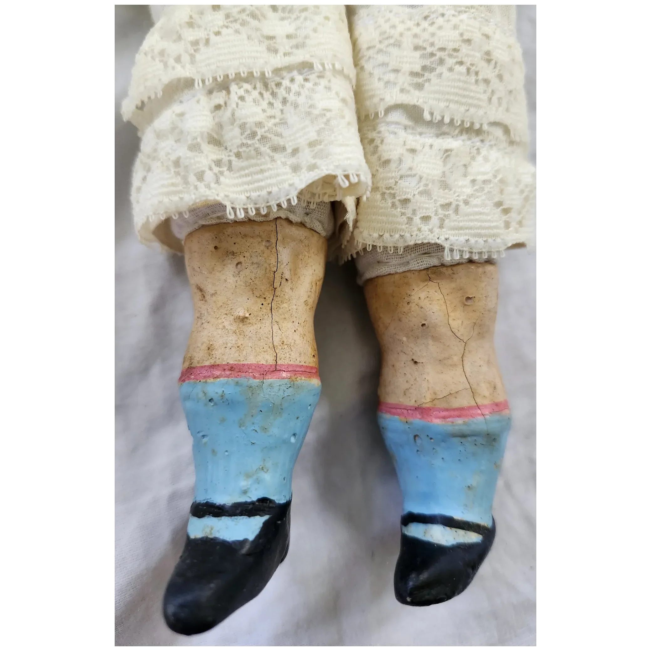 Antique Victorian Wax Over Composition Face Doll Named "Mabel"
