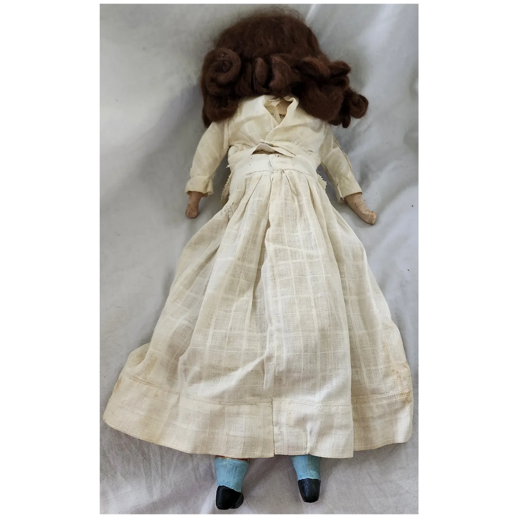 Antique Victorian Wax Over Composition Face Doll Named "Mabel"