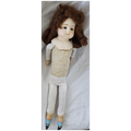 Antique Victorian Wax Over Composition Face Doll Named "Mabel"