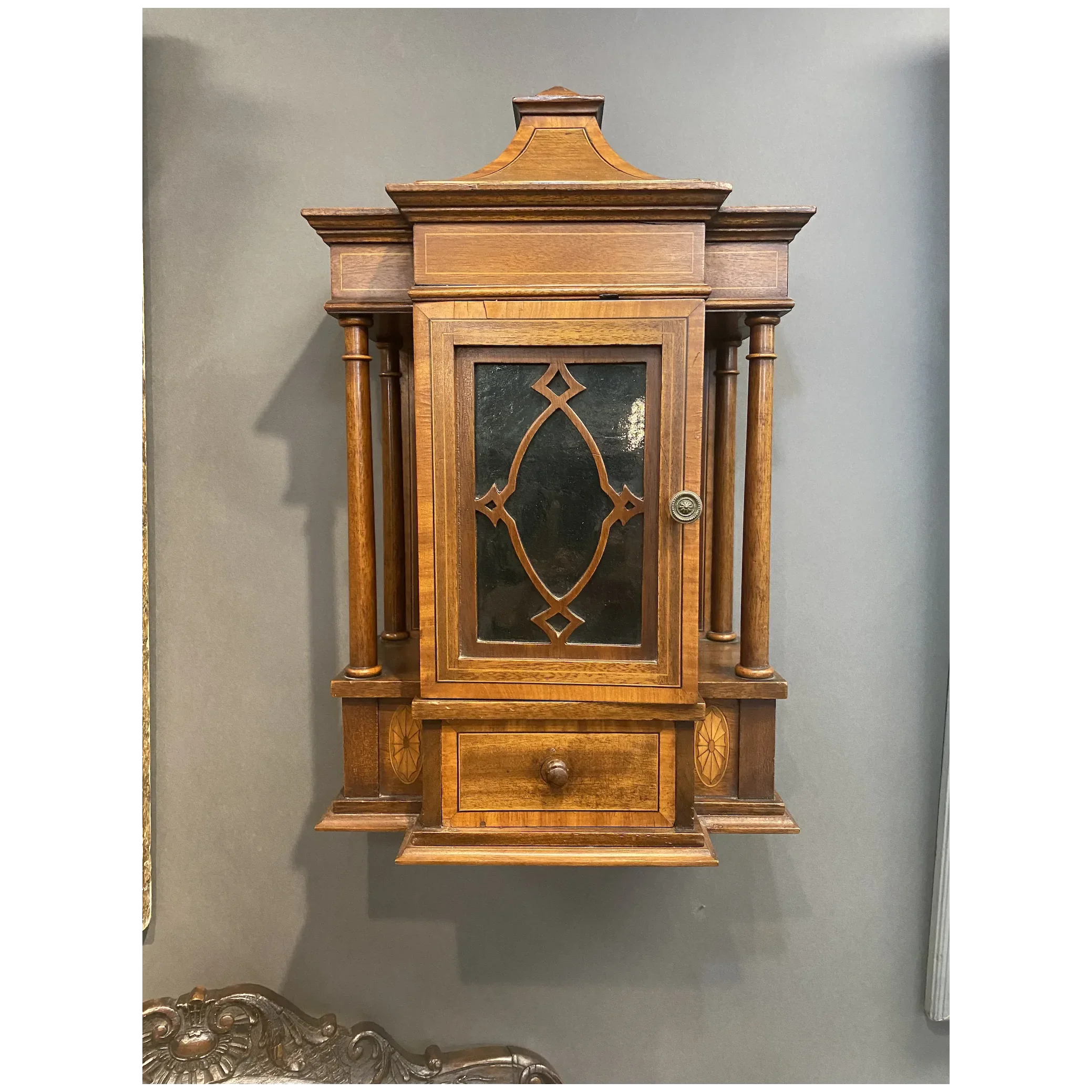 C. 1900 Pair of English Edwardian Period Hanging Cabinets