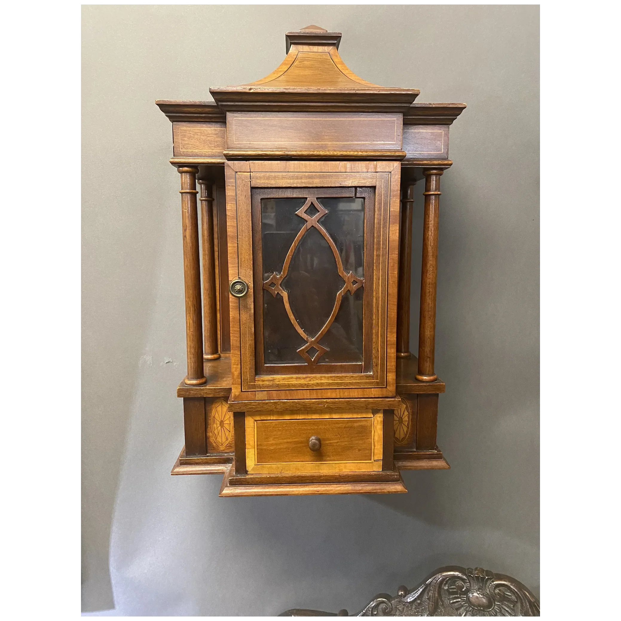 C. 1900 Pair of English Edwardian Period Hanging Cabinets