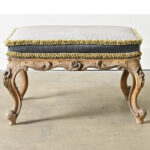 Italian 18th Century Baroque Upholstered Low Stool
