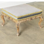 Italian 18th Century Baroque Upholstered Low Stool