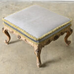 Italian 18th Century Baroque Upholstered Low Stool
