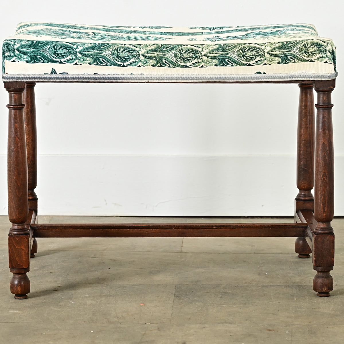 French 19th Century Oak & Upholstered Bench