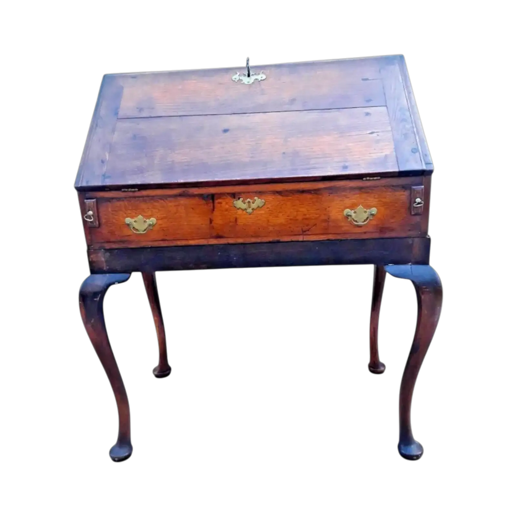 Georgian Oak Bureau on Cabriole Stand – 18th Century Elegance