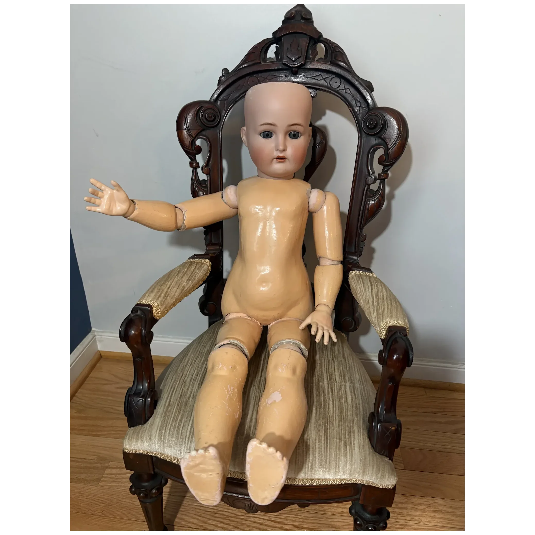 Large Bisque Head Doll Kammer & Reinhardt Simon & Halbig 76 Big 30" Tall Big Girl Dressed