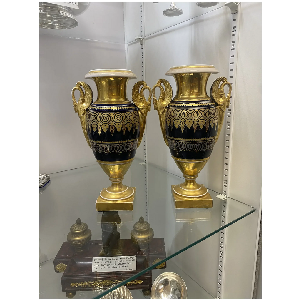 Late 19th C. Pair of French Porcelain Vases