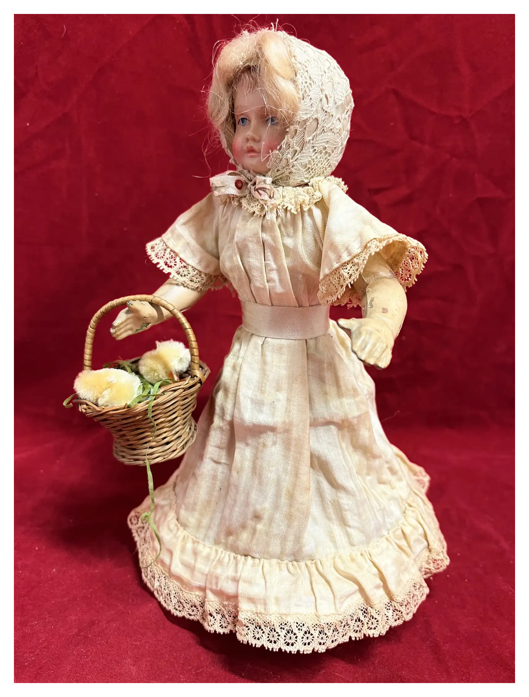 Made in Germany Celluloid head Dancing Mechanical Doll Wind-Up English patent