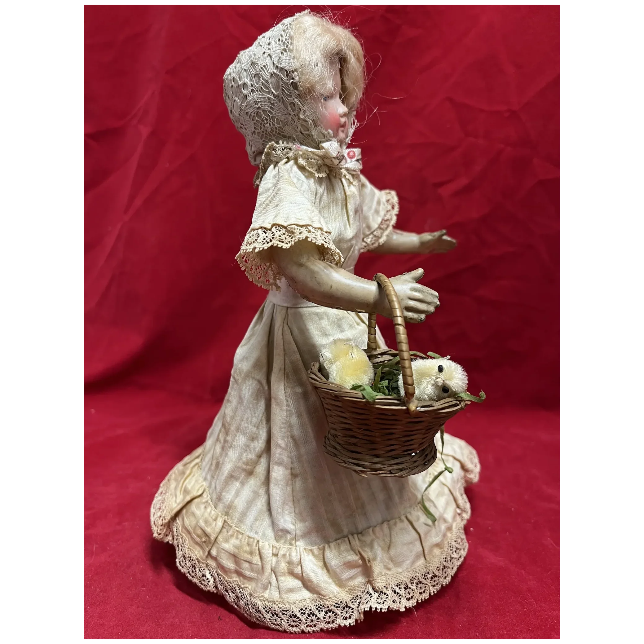 Made in Germany Celluloid head Dancing Mechanical Doll Wind-Up English patent