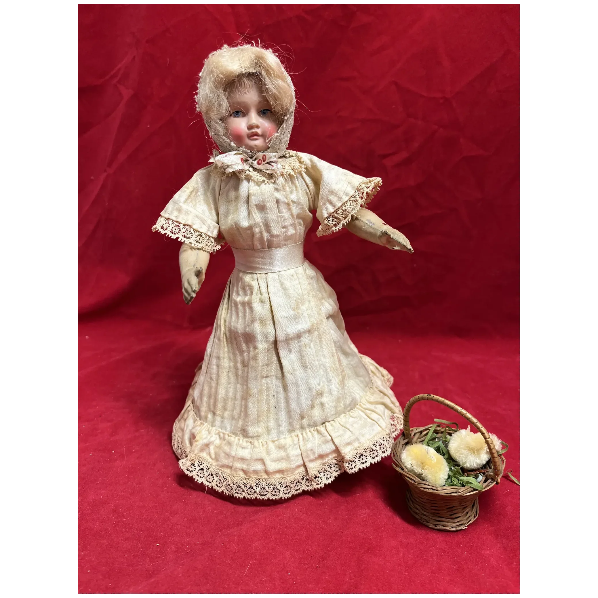 Made in Germany Celluloid head Dancing Mechanical Doll Wind-Up English patent
