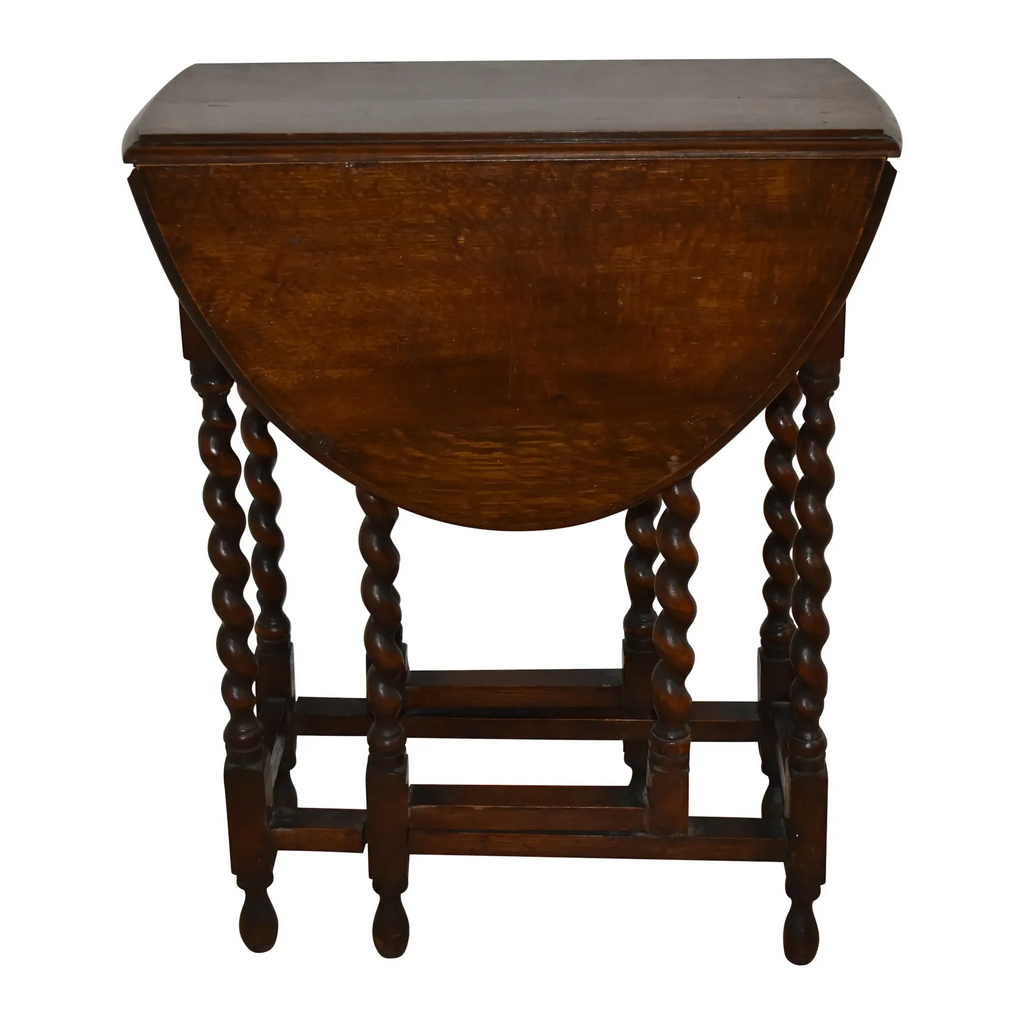 Oval Oak Gate Leg Table with Barley Twist Legs