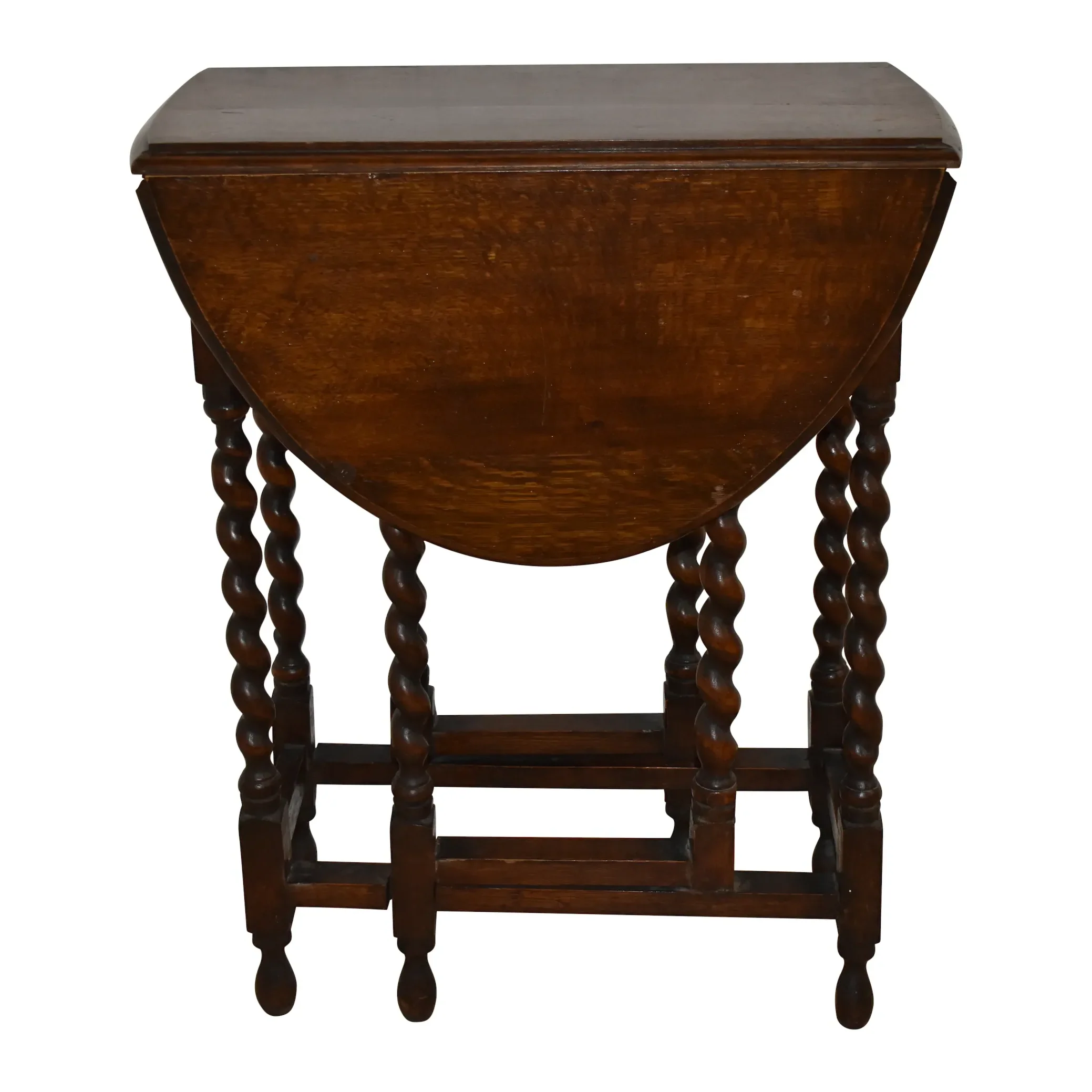 Oval Oak Gate Leg Table with Barley Twist Legs