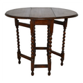 Oval Oak Gate Leg Table with Barley Twist Legs