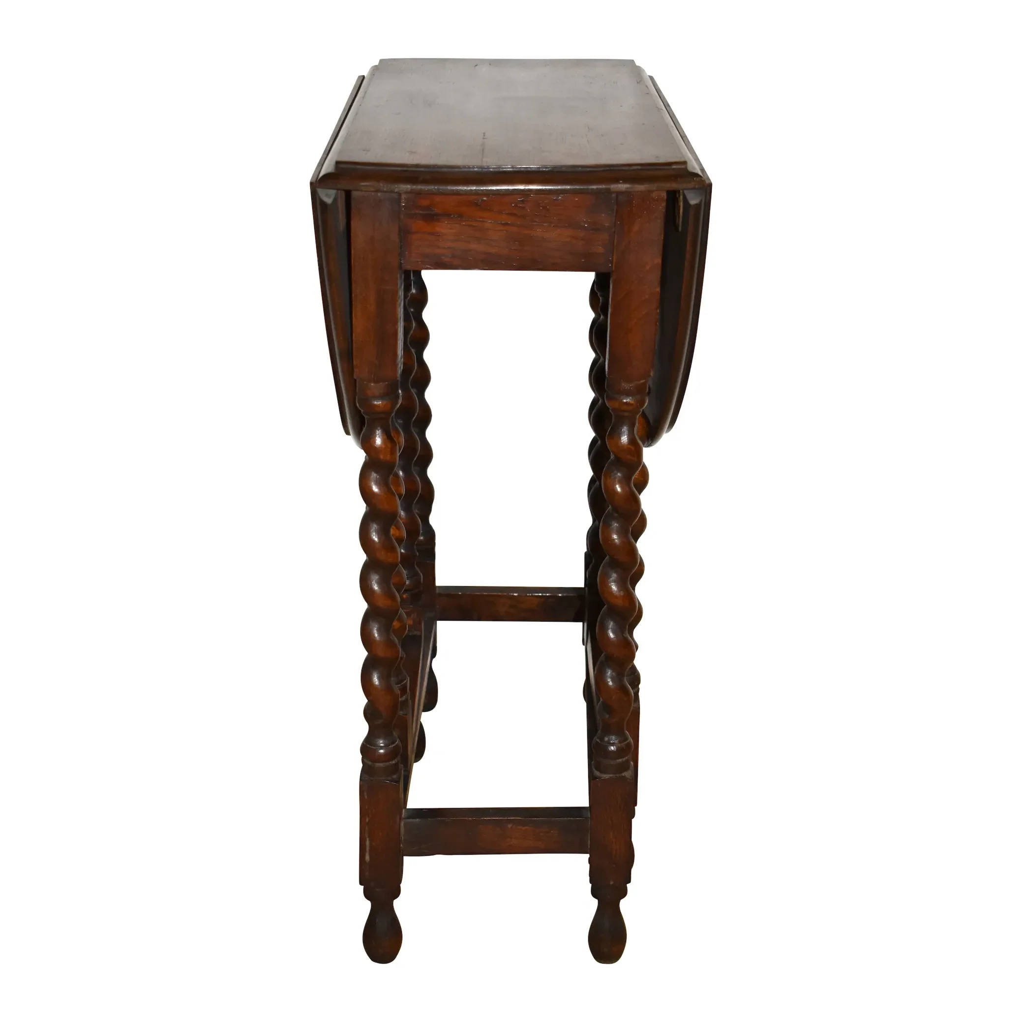 Oval Oak Gate Leg Table with Barley Twist Legs