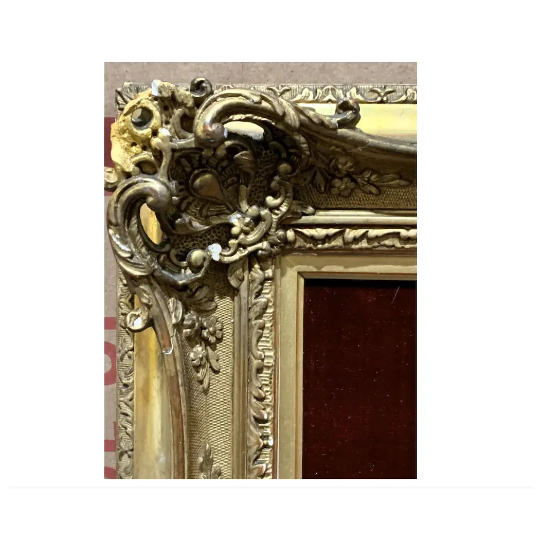 Portrait of a French 19th century lady in a gilt and ormolu hand made frame