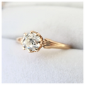 ~Stunning 18K Gold French Old Cut Diamond Solitaire Ring~