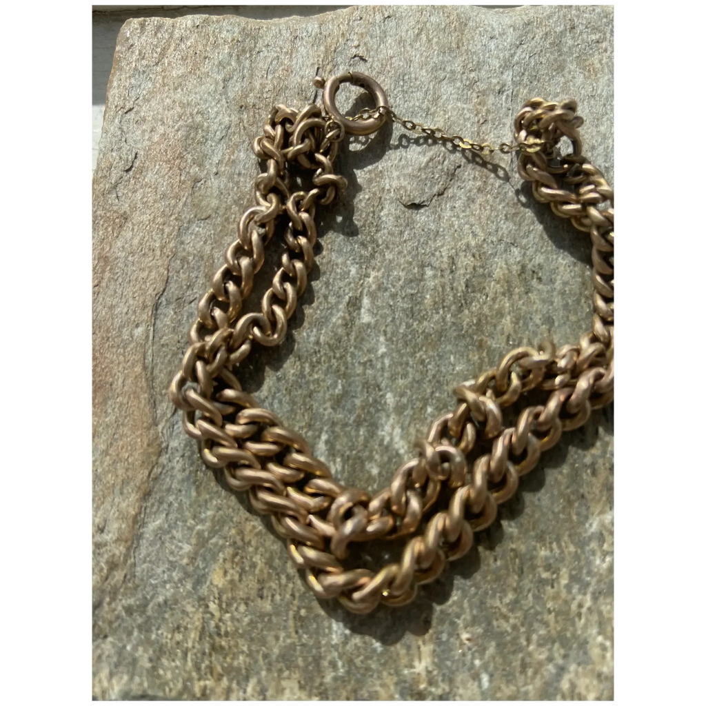 Victorian Chain Bracelet Rose Gold Filled 18CT GF Hallmarks Spectacular