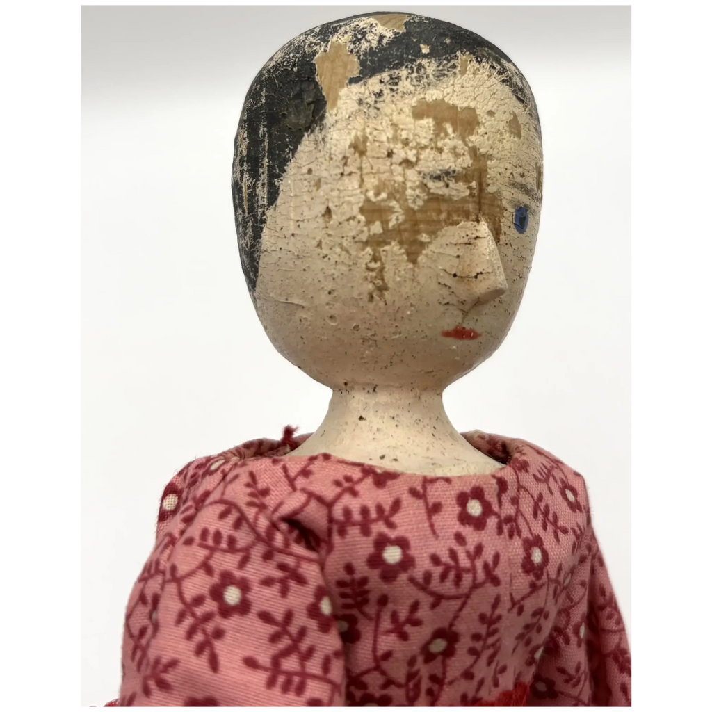 Worn but Wonderful Antique Peg Wood Jointed Grodnertal Doll