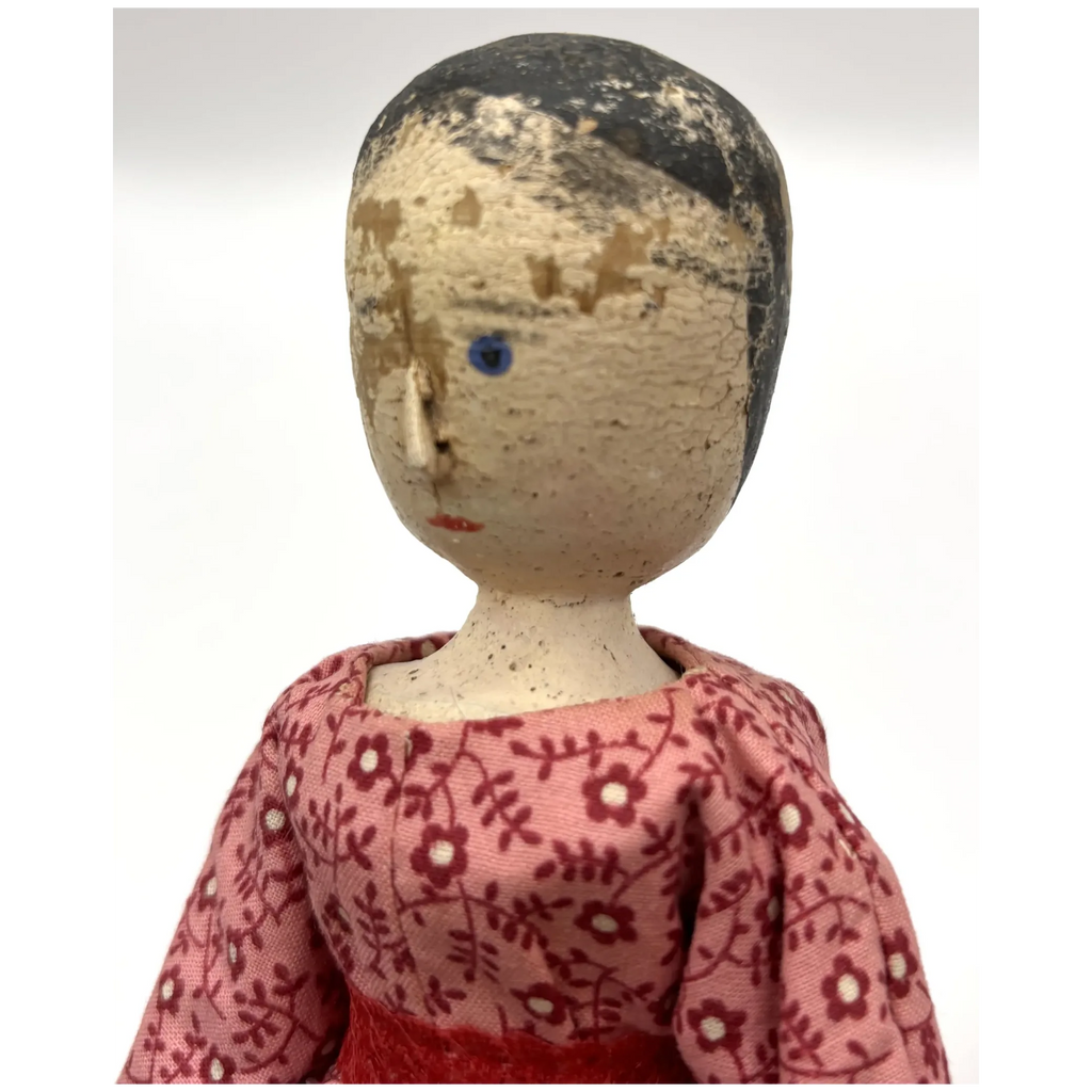 Worn but Wonderful Antique Peg Wood Jointed Grodnertal Doll